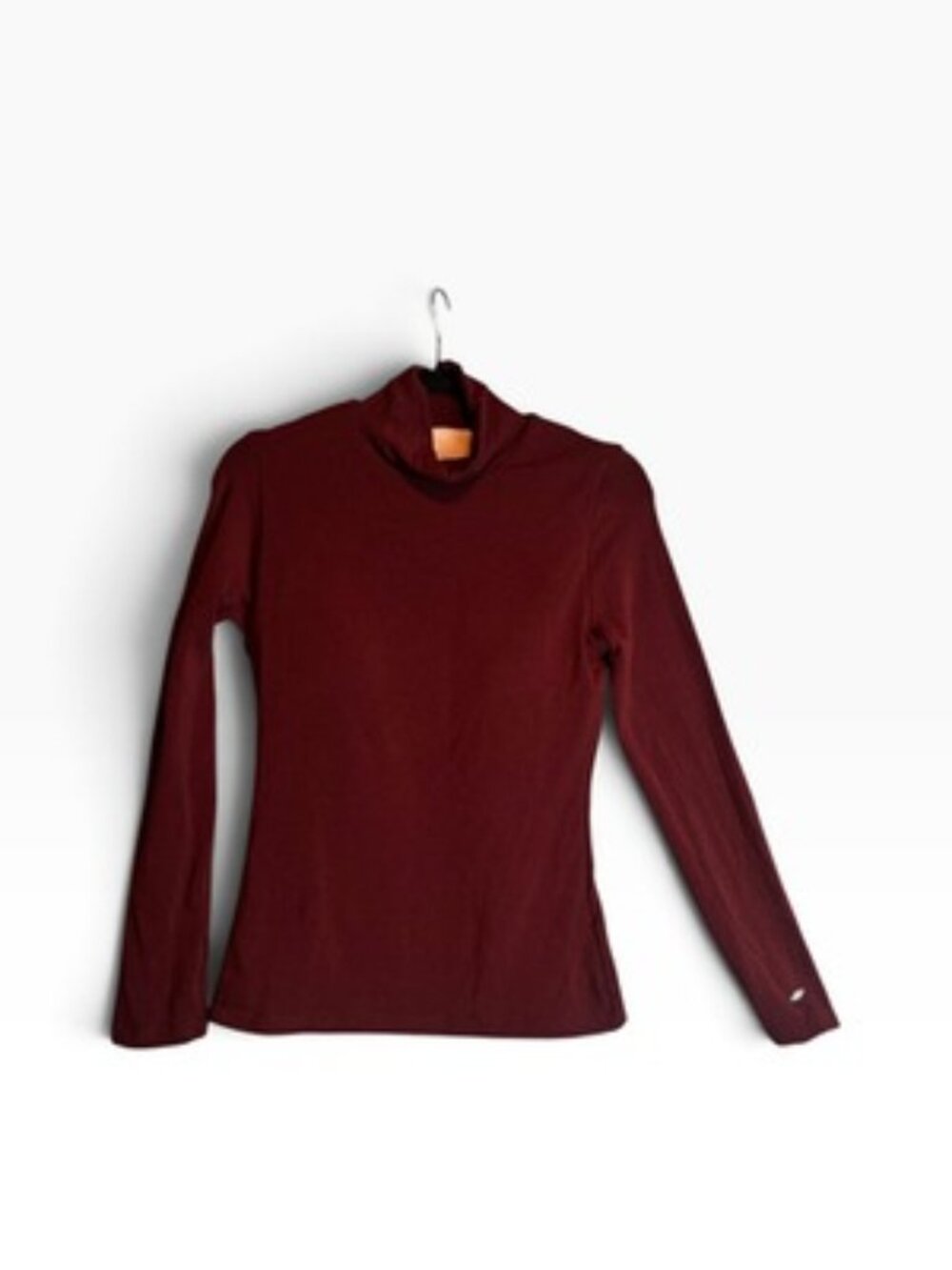 OGL Top Womens Medium Red Eco-Mousse Built In Bra Turtleneck Long Sleeve Stretch